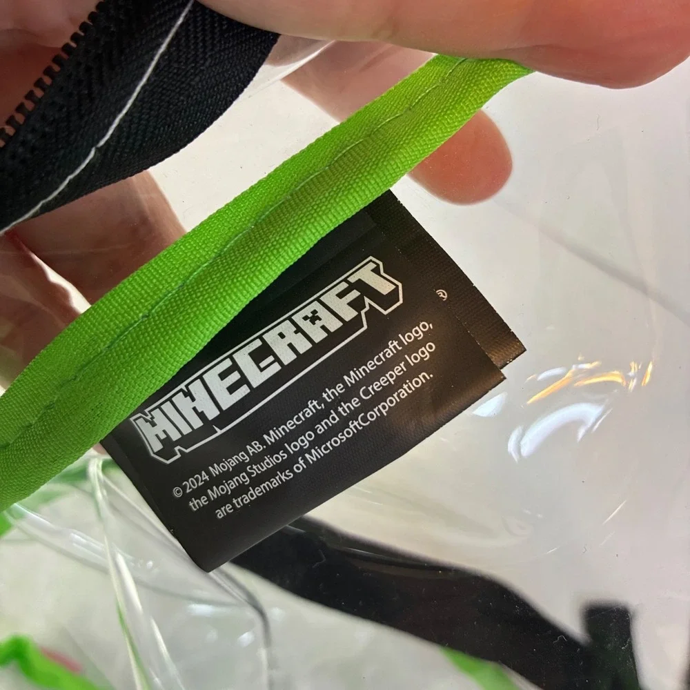 Minecraft Creeper Clear Backpack Bioworld Green Transparent School Bag 15 inch